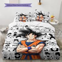 Goku S Journey Pattern Bedding Quilt Set Quilt Cover Pillowcase Home Birthday Gift(1 * duvet cover + 2 * pillowcase, without core) 140x200cm