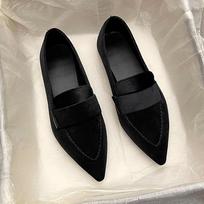 Women Luxury Velvet Moccasins Fashion Pointed Toe Loafers Ladies Spring New Purple Velour Ballet Flat Shoes 37 juoda