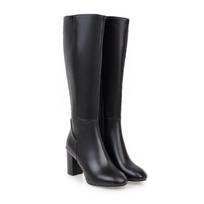 Martin Boots Women's British Thick Heel Boots High Over Knee Women's Boots Martin Boots Long Boots 37 juoda