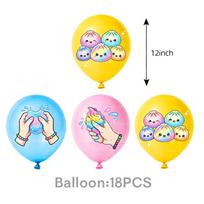Squishy Dumpling Disposable Tableware Tablecloth Paper Plate Backdrop Paper Cup Cake Topper Birthday Party Decoration Supplies