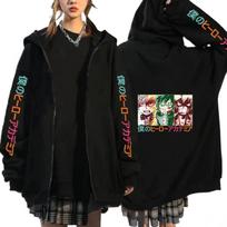 „My Hero Academy Shoto Todoroki Bakugou Deku“ megztinis su gobtuvu, anime megztinis su gobtuvu, unisex megztinis su užtrauktuku, anime striukė M white