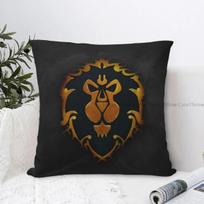 Liūto simbolis Pagalvės World Of Warcraft Mesti pagalvės užvalkalas Pagalvių užvalkalai Namų sofos kėdės Dekoratyvinis kuprinės 45x45cm smėlis
