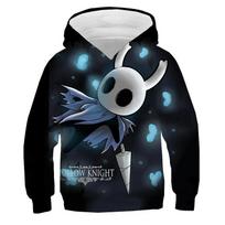 Hollow Knight Spaudiniai Gobtuvai Megztiniai Ruduo Vilnos Puloveris Berniukams Mergaitėms Sportinis Kostiumas y2k Viršutiniai Drabužiai Sudadera Anime Gobtuvas Vaikų Drabužiai 6XL gray