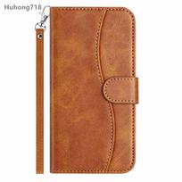 Dėklas Samsung Galaxy A06 A16 A26 A36 A56 F02S F06 F16 M06 M10 M16 M23 M32 M33 M52 M53 5G piniginė odinis atverčiamas apsauginis odinis dangtelis Galaxy M06 5G ruda
