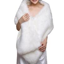 Women Winter Wedding Party Neck Wrap Solid Color Warm Plush Shawl Formal Wear balta