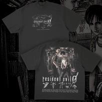 Retro stiliaus klasikiniai siaubo temos žaidimo „Resident Evil“ periferiniai marškinėliai iš 1990-ųjų unisex grafikos spausdinimo marškinėliai vyrams ir moterims. L gray