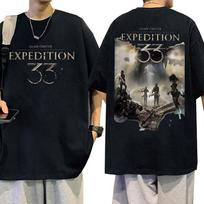 2025 Game Esquie Clair Obscur Expedition 33 Graphic T Shirts Men Women Retro Oversized Tshirts Fashion High Quality Cotton Tees 3XL gray