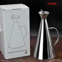 Nerūdijančio plieno aliejaus puodas – didelės talpos, nepralaidus, veidrodinio paviršiaus pagardų buteliukas virtuvei Stainless Steel Oil Pot T203 [250ml] black