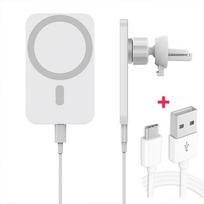 Wireless Charger Magnetic Car phone Holder for iPhone 14 13 Pro Max 12 Phone Accessories 30W Fast Charging Induction Adapter white