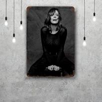 Susan Boyle Metalinės lentelės sienų dekoras Vintažinės skardinės lentelės Kapitono metalinis plakatas Dekoracija Barui, Pub'ui, Klubui Sienų dekoravimas 20x30cm（7.8x11.8inch） black