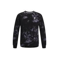 Under Armour Project Rock Rival Fleece Disrupt Printed Crew Sweatshirt 'Black Grey' Men's 1373566-001 L black