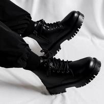 Martin boots men's winter velvet thickened thermal cotton boots men's tooling leather shoes side zipper middle help casual snow boots 44 white