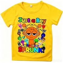 Cartoon Sprunki T Shirt Kids Incredibox Cotton T-shirts Toddler Girls Short Sleeve Tops Boys Summer Clothes Children's Clothing 160 white