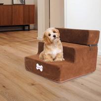 Soft Dog Stairs Ladder Anti Slip Lightweight Washable Step Ramp Couch Wide for Climbing High Bed Small Cat Large Dog Indoor beige