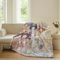 Anime mielas Nekopara pledas sofai, biurui, lovai, lėktuvui, kelionėms, miegui, skaitymui, atsipalaidavimui, stovyklavimui, minkštas ir šiltas 130x150cm white