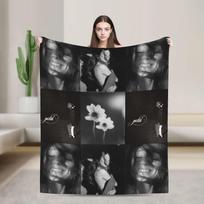 PETAL Arianas Grandes Blanket Velvet Winter Breathable Soft Throw Blankets for Home Car Rug Piece 180x230cm black