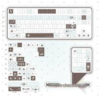Retro Wear-Resistant PBT Keycaps, Thin & Light, Five-Sided Thermal Sublimation, Original Height, Cross Stem Compatible gray