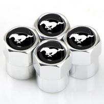 4Pcs Car Valve Caps Wheel Tires Air Tyre Stem Protective Cover For Mustang Explorer FIESTA Focus Shelby GT350 Kuga Fusion black