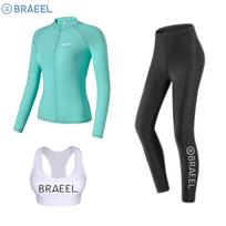 Women's Korean Two-Piece Scuba Snorkeling Suit - Slimming, Long Sleeve & Pants, Sun-Protective, Quick-Dry Surf Swimsuit XXL (120-135 jin)