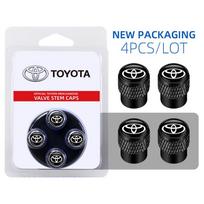 Box High quality Aluminum Wheel Tire Valve Stem Caps Airtight Covers For Toyota Camry RAV4 Hilux Prius NNVS3 Corolla Yaris