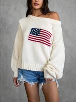 Women's Simple White Sweater - Comfortable, Versatile, Lazy Style Knitwear for Spring and Autumn XL balta