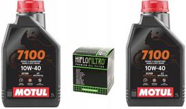 Variklių alyva Motul 7100 10W40 2 l + alyvos filtras Hiflo HF303, tinka Yamaha, Honda, Kawasaki 4T