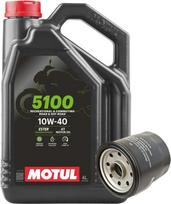 Variklio alyva Motul 5100 10W40 4T 4 l MA2 ir alyvos filtras Hiflo HF 303