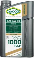Variklio alyva YACCO VX 1000 FAP 5W40, 2 l