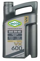 Variklio alyva YACCO VX 600 5W40, 5 l, 30295