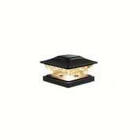 Lauko saulės stulpo dangtelio šviestuvas, tvoros dangtelio šviestuvas, tinkamas kiemams/sodams/koridoriams, šiltai baltas, 2 apšvietimo režimai, žiemos dekoracija black shell,1pc
