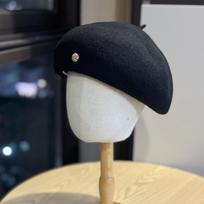 Temperament Korean Style Beret Autumn and Winter Hat Face Small Big Head Circumference Painter Hat Black All Match Beret Hat Adjustable black