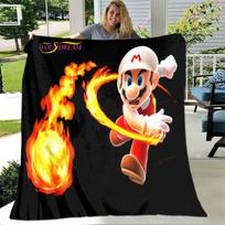 Super Skaidri 3D Mario Bros Lovos Antklodė Biuro Namų Žygio Iškylos Stora Antklodė Madingas Patalynės Užtiesalas Flanelinis Antklodė 75x90cm yellow