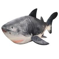 sale Lifelike Gaint Megalodon Shark Plush Toy Pillow Simulation Grey Shark Marine Animal Plush Toy Home Decor Gift For Kids 55cm pilka