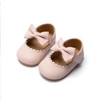 Non-slip Newborn Baby Walker Shoes with Bowknot, Rubber Sole for Girls 12cm (6-12 Months) / 73.1g brown