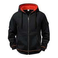 Men's Zip-Up Hoodie with Sleeve Pocket, Casual Hooded Sweatshirt for Everyday Wear XL juoda