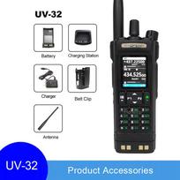 BAOFENG UV32 10W GPS Walkie Talkie Multi Band Wireless Copy Frequency NOAA Long Range Ham Two Way Radio for Camping EURO
