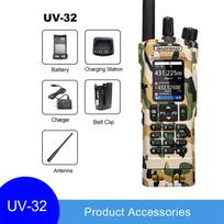 BAOFENG UV32 10W GPS Walkie Talkie Multi Band Wireless Copy Frequency NOAA Long Range Ham Two Way Radio for Camping US