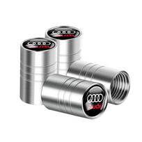 4Pcs Wheel Tire Valve Caps Air Stem Tyre Plug Accessories For Audi A1 A2 A3 A4 A5 A6 A7 A8 Qyttro Sline RS Q2 Q3 TT B5 B6 B7 B8