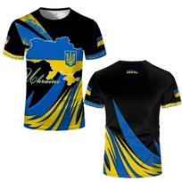 Ukraine Patriotic T Shirt With Flag And Map Print Tshirts Casual Wear Breathable Fabric Ukrainian National Sports Tees Clothing 3XL blue