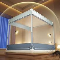Baby Crib Mosquito Net With Integrated Sheet Anti-Slip Base Toddler Safety Minimalist Design 1.2m-2.2m Sizes 150x200cm with safety frame