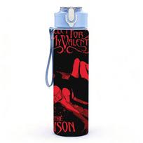 1PC Poison Red Band 750ml sports water bottle leakproof straw lid outdoor office home mėlyna