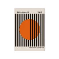 Mid Century Modern Bauhaus Abstract Geometric Posters Wall Art Canvas Painting Prints Pictures Gallery Living Room Interior Home 21cm×30cm NoFrame orange