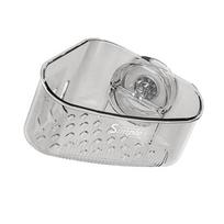 Suction Cup Corner Sponge Holder With Drain Holes Waterproof ABS Plastic Organizer For Kitchen Sink Bathroom Storage skaidri
