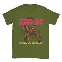 Scorpions Heavy Metal Rock Band T Shirt Summer Street Style T-Shirts Cotton Trending Tshirt For Men's Short-Sleeved Top Tees 4XL brown