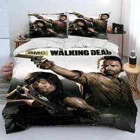 Horror TV The Walking Dead Lincoln Comforter Bedding SetDuvet Cover Bed Set Quilt Cover PillowcaseKing Queen Size Bedding Set EU Single(135*200cm)3pcs gray