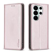 Apverčiamas piniginės tipo odinis magnetinis knygos dėklas, skirtas Samsung Galaxy S26 Ultra S25 Plus S24 S23 S22 A07 A27 A37 A57 A17 A16 A36 A56 A26 Galaxy A57 rožinė