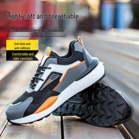 Steel Toe Cap Work Shoes, Unisex, Anti-smash, Anti-puncture, Lightweight, Breathable, Non-slip, Durable & Comfortable for Construction. gray