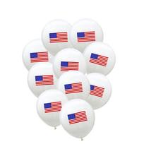 20Pcs 12 Inch Foil Balloon with Usa Flag Design Round Aluminum Film Balloon Set for Celebration Party Classroom Graduation Baby other white