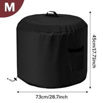 Round Fire Pit Cover Waterproof Round Fire Pit Protector Cover Oxford Fabric Windproof Protector With Side Pocket For Rain Snow violetinė
