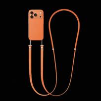 Oficialus dėklas Magnetinis dirželis Per petį Reguliuojamas kaklo dirželis Daugiafunkcinis pintas dirželis Originaliam IPhone 17Pro Max telefonui oranžinė
